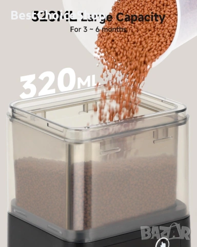 Автоматична хранилка за риби fishkeeper с три режима на хранене с таймер, 200 мл, снимка 6 - Оборудване за аквариуми - 54179534