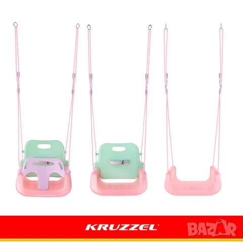 Домашна детска люлка за двор и градина / Бебешка люлка 3 в 1 - 3 цвята, снимка 11 - Други - 53690428