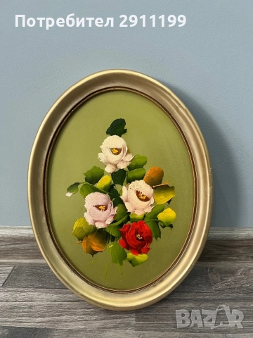 Елипсовидна маслена картина, комплект от две, снимка 5 - Картини - 51793205