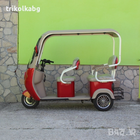 Електрическа триместна триколка NEW GOLF- RED, снимка 3 - Мотоциклети и мототехника - 51895461