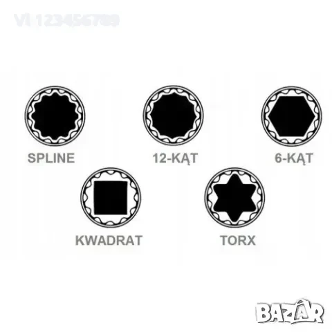 Вложки к-т 1/2 SPLINE 12-стенни Forsage F-4194-9, снимка 2 - Гедорета - 52129513