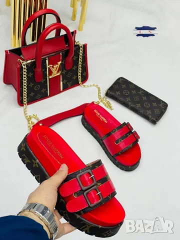 дамски чехли, чанта и портмоне Шанел louis vuitton burberry , снимка 5 - Чанти - 46889748