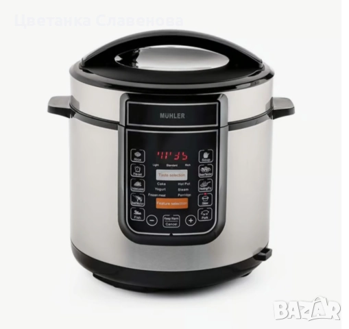 МУЛТИКУКЪР под НАЛЯГАНЕ MUHLER MLC-6050P общ обем 6 L, обем на купата 5 L, снимка 3 - Мултикукъри - 51846670