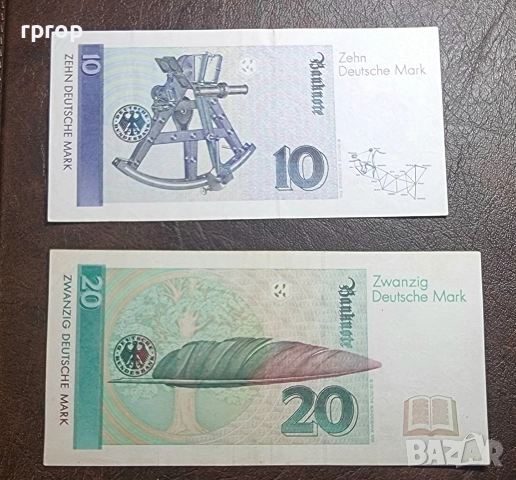 Германия.
ФРГ.
10 и 20  дойче марки.
1989, 1991 година., снимка 2 - Нумизматика и бонистика - 49168698