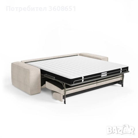 JOAN Express Разтегателен диван, кадифе - матрак Dunlopillo 160 см, снимка 3 - Дивани и мека мебел - 51522509