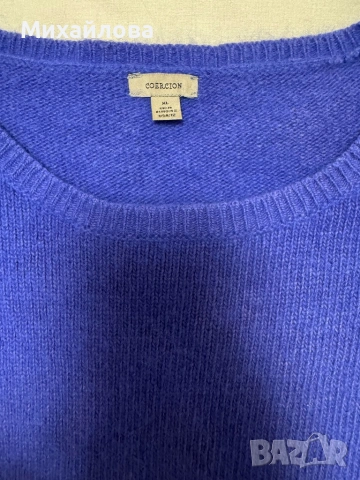 Син пуловер с ангорска вълна, снимка 4 - Блузи с дълъг ръкав и пуловери - 53703367