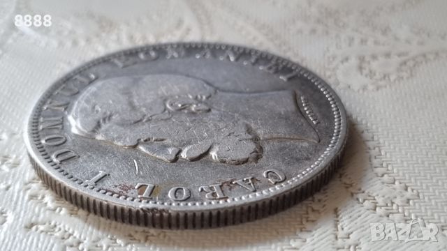 Сребърна монета кралство Румъния 5 леи 1880, снимка 7 - Нумизматика и бонистика - 45750430