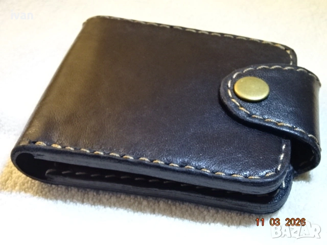 мъжки портфейл от естествена кожа /ръчна изработка/, снимка 2 - Портфейли, портмонета - 53824236