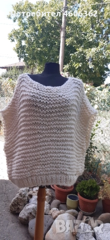 ръчно изплетен пуловер , снимка 4 - Жилетки - 51855446