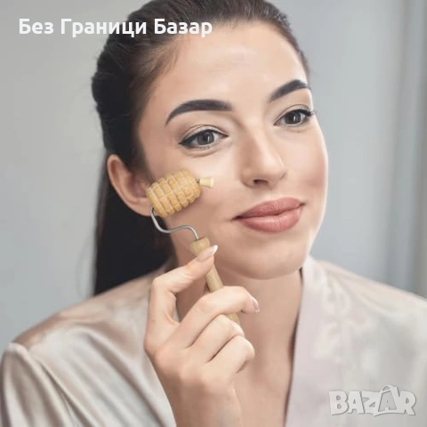 Нов 7 части дървен комплект за мадаротерапия и масаж на лице гуаша ролер, снимка 7 - Други - 53818190