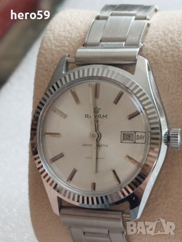 Ръчен швейцарски механичен часовник,-тип Ролекс,1970-80г.неизползван, снимка 4 - Мъжки - 46449837