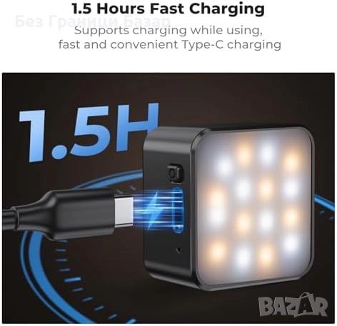 Нова Компактна магнитна видео лампа с Type-C заряд за DJI Pocket 3, снимка 7 - Чанти, стативи, аксесоари - 51761387