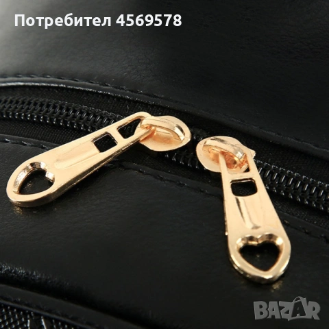 Комплект раница и 3 чантички / Цвят: Черен, Розов, снимка 8 - Раници - 53146281