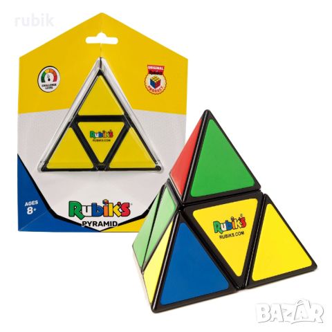 Оригинален магически пъзел Rubik's Pyramid 2x2x2 - С цветни пластини