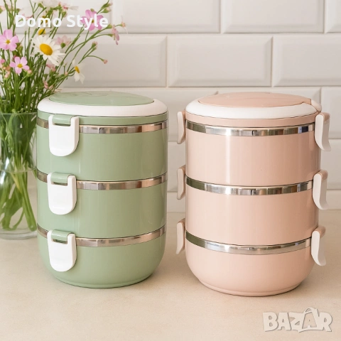 Практична тройна кутия за съхранение на храна, снимка 3 - Кутии за храна - 53265795