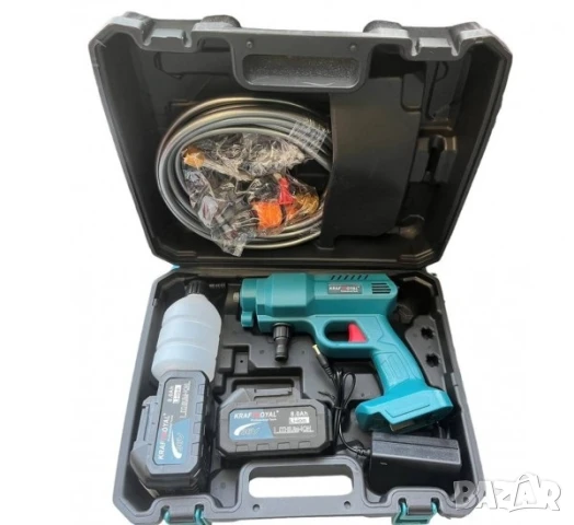 Водоструйка Kraft Royal, акумулаторна, зелена, 36VDC, 8Ah, 30bar, к-т, снимка 3 - Парочистачки и Водоструйки - 50650915