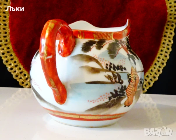 Кана,каничка японски порцелан Kutani,злато. , снимка 4 - Антикварни и старинни предмети - 51230504