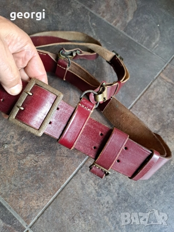офицерски кожен колан с портупей 28/5, снимка 3 - Антикварни и старинни предмети - 51953295