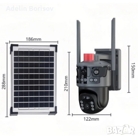 Соларна Wi-fi камера с панорамен изглед, снимка 6 - Други - 53780942