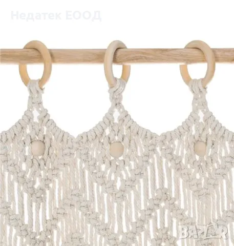 Завеса за врата с макраме, Екрю, 100x200 см., снимка 2 - Пердета и завеси - 50388729