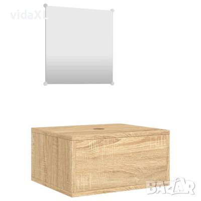 vidaXL Комплект мебели за баня от 2 части, дъб, инженерно дърво(SKU:242558