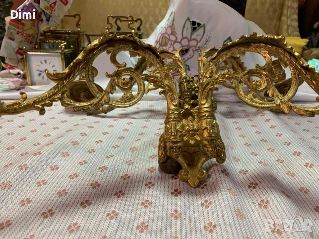 Свещници за пиано - уникално красиви позлатени Франция ок. 1850, снимка 8 - Антикварни и старинни предмети - 52367218