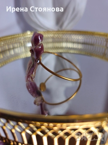 Гривна с естествен цвят на орхидея Miltonia. , снимка 4 - Гривни - 53737993