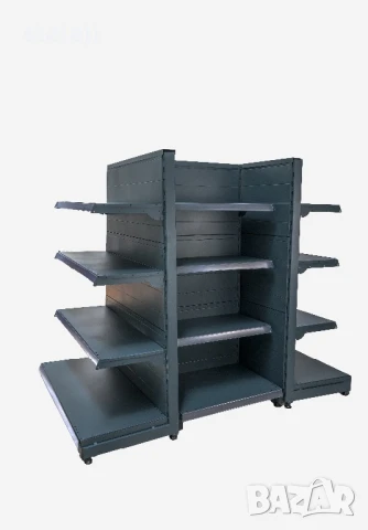 Островни стелажи за магазин в тъмно сив мат - Еко Лайн/НОВИ/ПРОМОЦИЯ, снимка 4 - Стелажи и щандове - 50869312