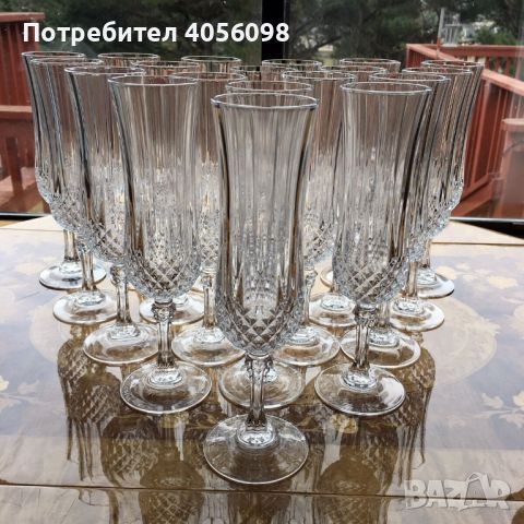 Чаши френски кристали шампанско , снимка 1 - Чаши - 46402060