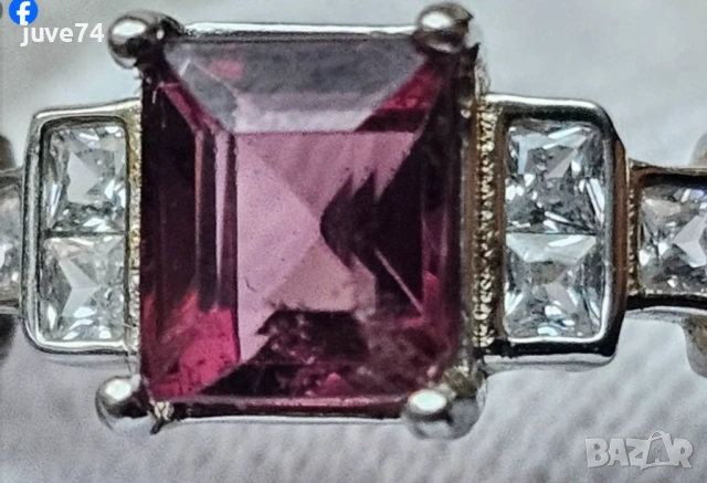 СРЕБЪРЕН ПРЪСТЕН С ШПИНЕЛ (БИРМА), снимка 2 - Пръстени - 53863205