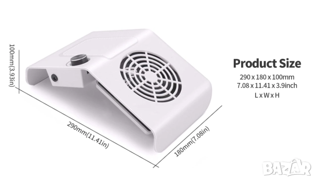 Прахоуловител мощен 80W за маникюр и педикюр, снимка 6 - Педикюр и маникюр - 52034638