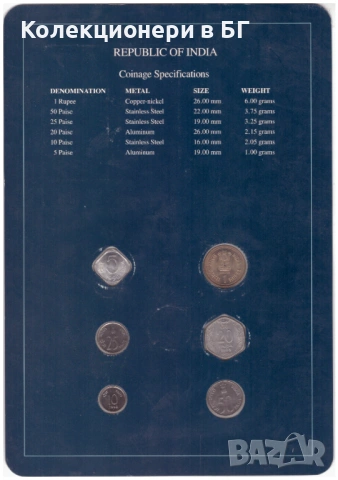 СЕТ ШЕСТ МОНЕТИ ОТ ИНДИЯ ⭐THE FRANKLIN MINT⭐, снимка 4 - Нумизматика и бонистика - 54244163