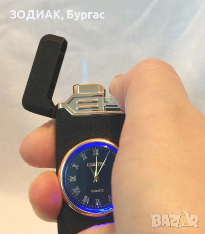 НОВА Газова Запалка с Часовник, снимка 2 - Запалки - 31198083