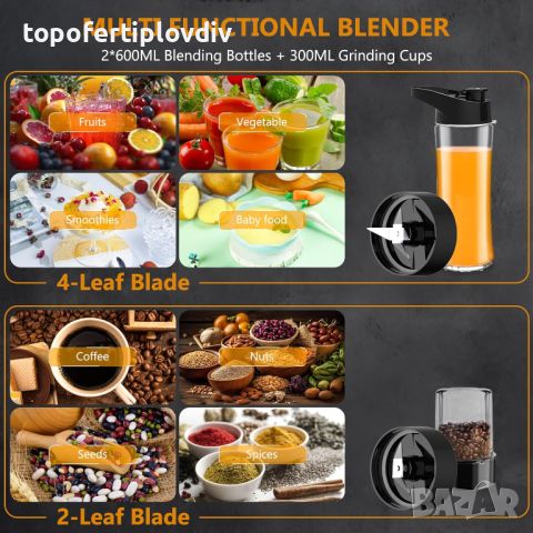 Нутрибулет/блендер KITCANIS 3-in-1 Blender Smoothie Maker, 800 W,Ново, снимка 3 - Блендери - 46707310