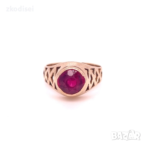 Златен дамски пръстен с рубини 3,70гр. размер:48 14кр. проба:585 модел:33170-2