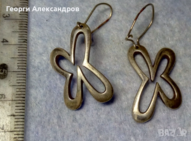 Прекрасни фешън АРТ стил СРЕБЪРНИ Обеци СРЕБРО 925 Майсторска ръчна художествена изработка