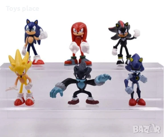 6 броя фигурки на Sonic The Hedgehog, Super Sonic Metal, Sonic Knuckles, Shadow Werehog Соник, снимка 2 - Фигурки - 51036147