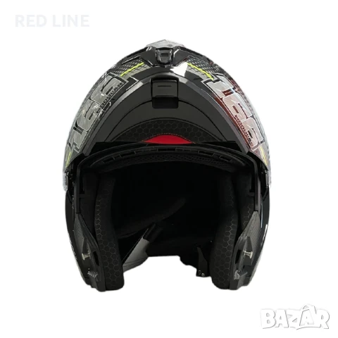 Mодуларна каска за мотор черно/неон, снимка 3 - Аксесоари и консумативи - 50809566