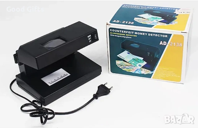 Професионален UV Детектор AD-2138 с Лупа – Пълна проверка на банкноти и документи, снимка 2 - Друга електроника - 53642582