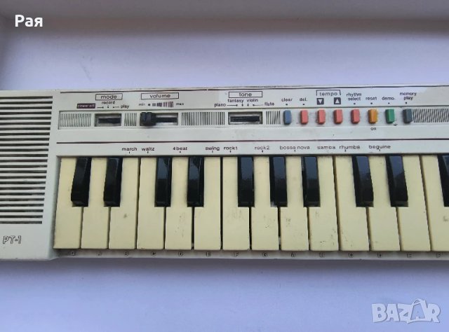 Vintage Casio PT-1 Електронна клавиатура и мини синтезатор Бял 29-клавиш Funciona , снимка 4 - Синтезатори - 50711642