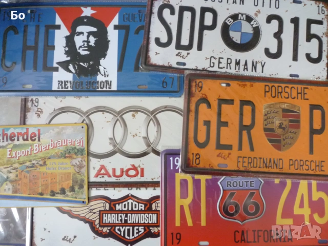 метални табели Porsche, BMW, VW, Coca Cola, Harley-Davidson