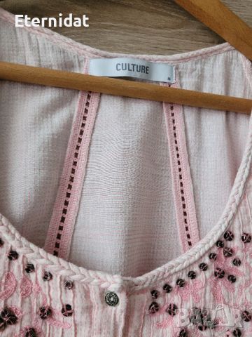 Розова блуза памучна материя с бродерии , снимка 6 - Тениски - 45520543