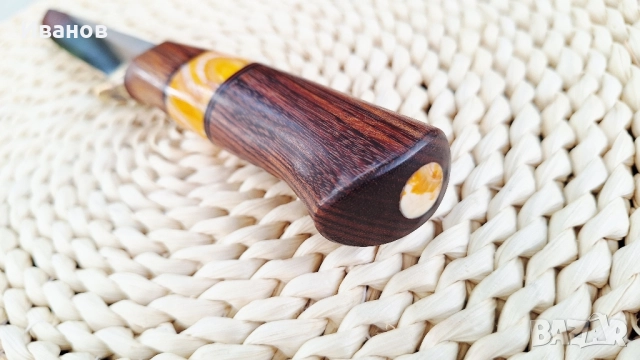 Ръчно изработен нож за лов риболов туризъм стомана RWl34 , снимка 4 - Ножове - 52105610