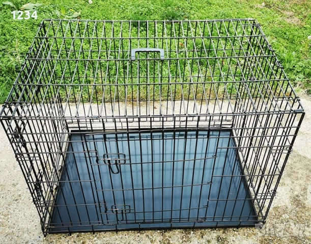 транспортна клетка метална сгъваема 92x61x67см за куче, стационар, снимка 2 - За кучета - 52861418