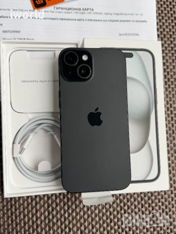 ❗️ НОВ❗️36М ГАР! 📛iPhone 15 Лизинг от 20€/мес Black/ черен128гб , снимка 4 - Apple iPhone - 54052087
