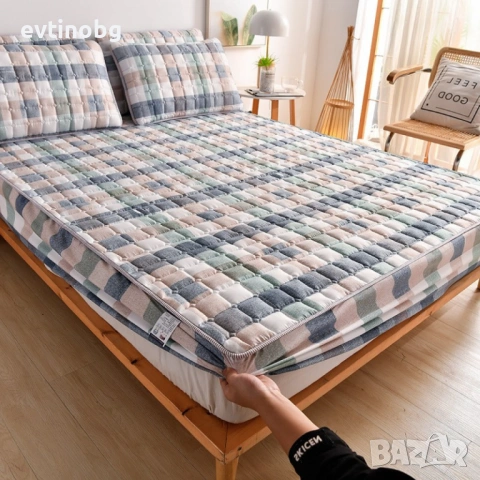 Капитониран чаршаф от нетъкана материя 1,80 x 2,00 м + 2 калъфки + Подарък Зимен юрган с овча вълна , снимка 3 - Други стоки за дома - 53788310