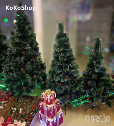 Елха с шишарки/Коледна елха с бели връхчета/Коледна елха 