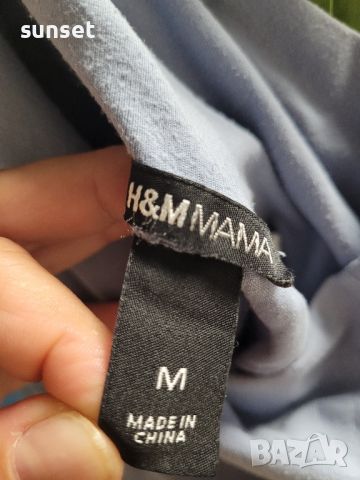 H& M ЛЕНЕН  син панталон,широки крачоли- М размер, снимка 4 - Панталони - 46430670