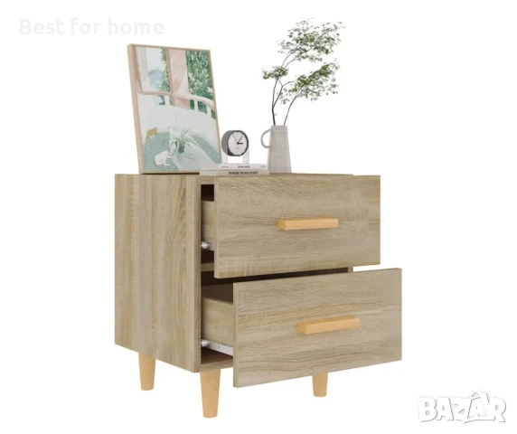 Нощно шкафче, опушен дъб, 40x35x47,5 см, снимка 3 - Скринове - 51166787
