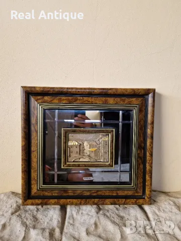 Превъзходна антикварна италианска сребърна картина , снимка 1